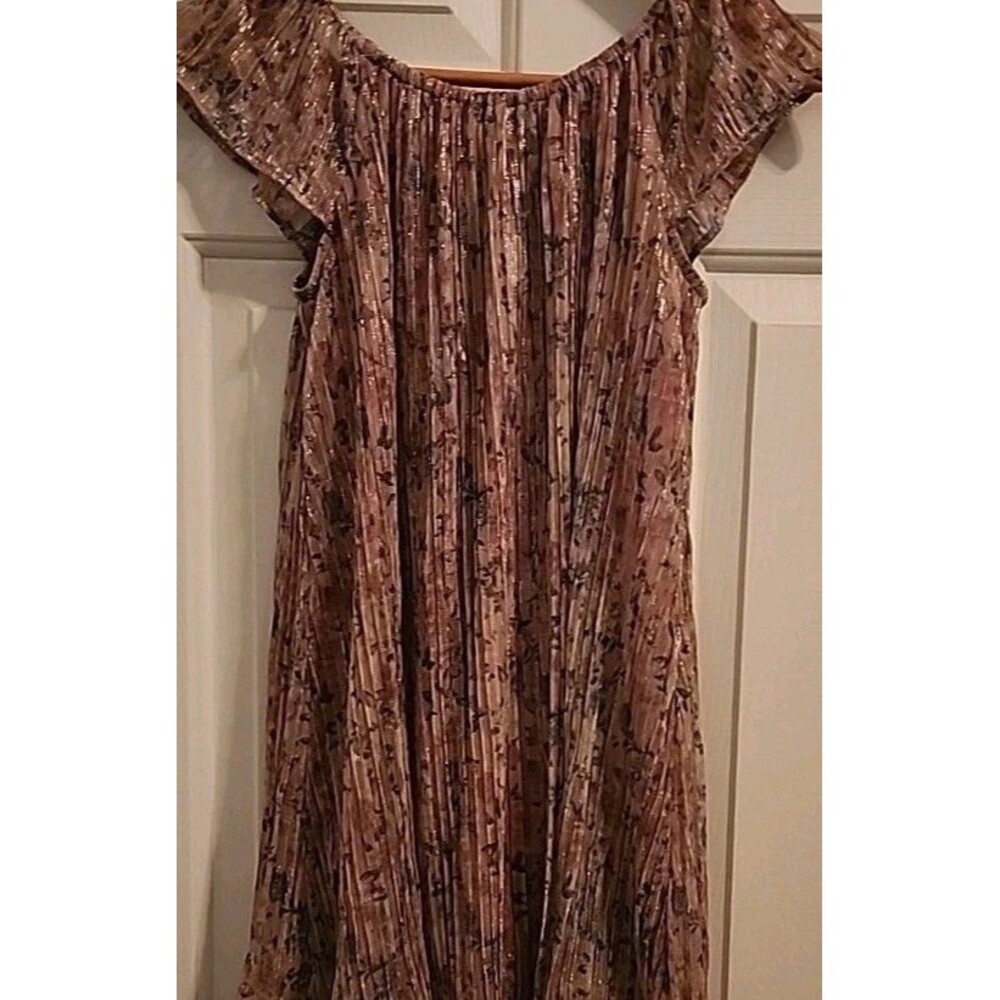 Babydoll Mini 8 Shimmering Pastel Pink Floral Top Lined Fairy Cottage Core Wimsi - Picture 6 of 7